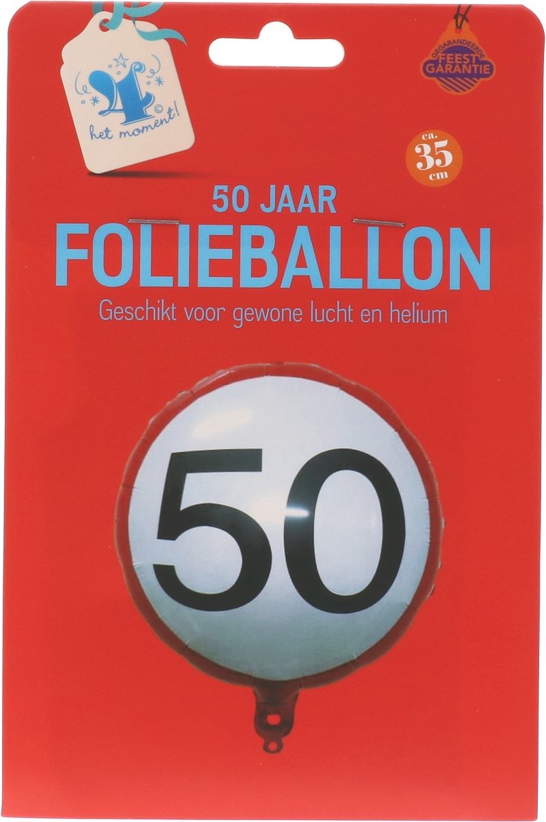 Folie ballon 18 jaar stopbord | Geschikt voor lucht en helium